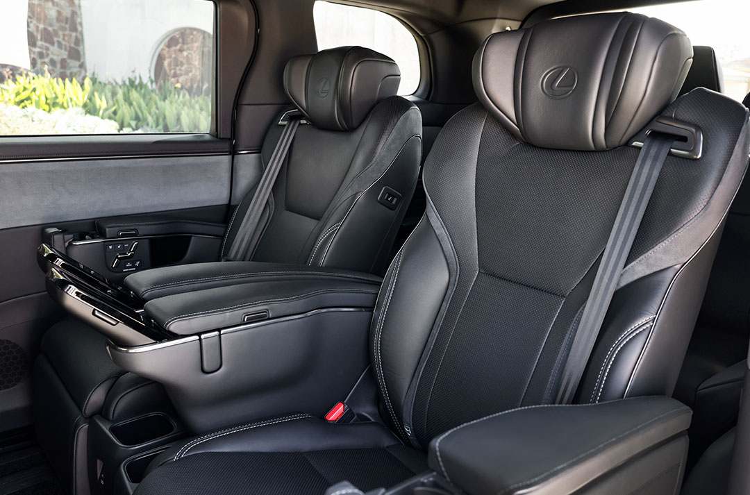 Rear seating in the Lexus LM mover